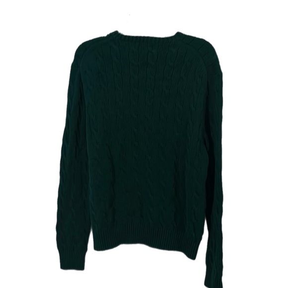 Polo Cable-Knit Cashmere Sweater Irish dark green large - Picture 4 of 8